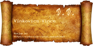 Vinkovics Vince névjegykártya
